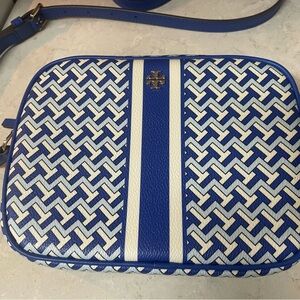Tory Burch Blue and White Crossbody Bag